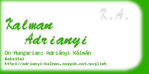 kalman adrianyi business card